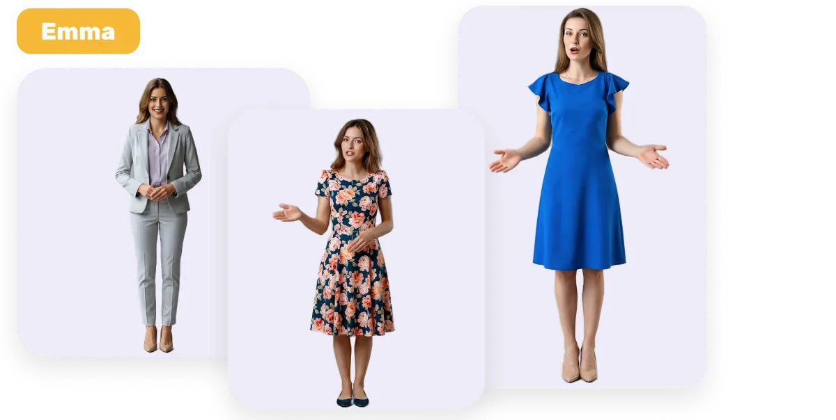 AI avatar presenter using natural gestures and body language in Visla Advanced Avatar